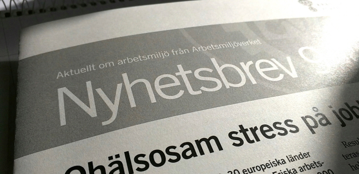 Bild på Arbetsmiljöverkets analoga nyhetsbrev