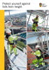 Workers on high height, cover for brochure Protect yourself against fall from height