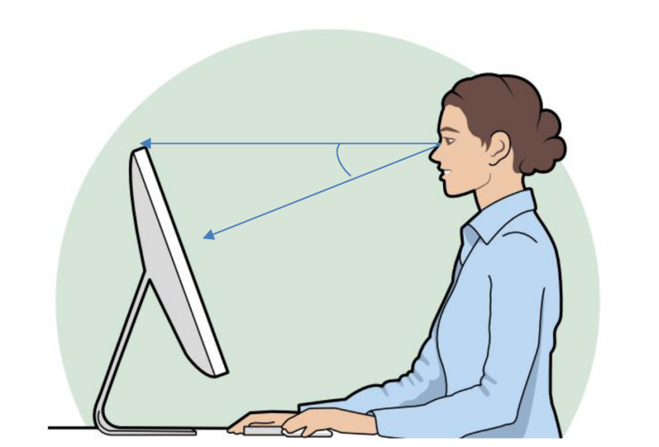 A woman in front of a screen