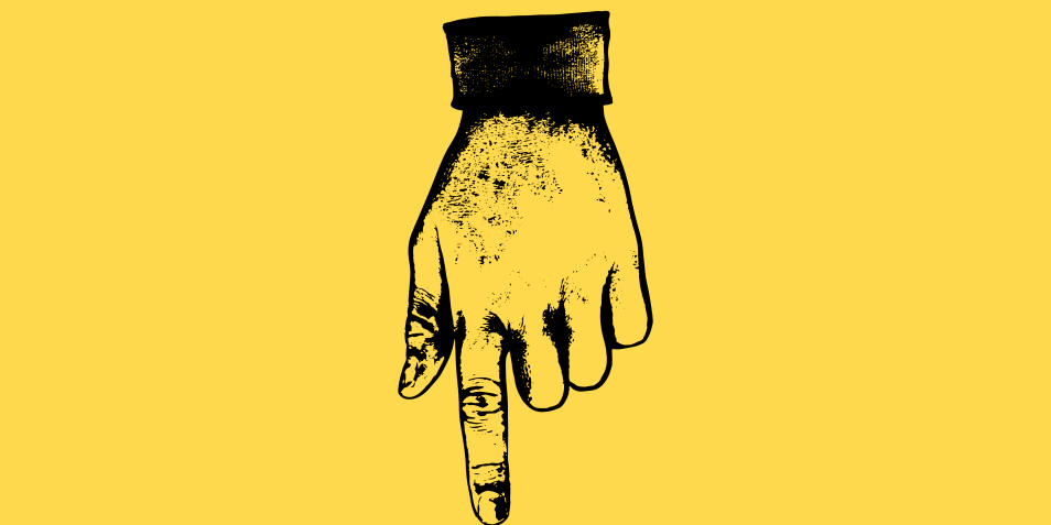 Illustration som föreställer en hand vars pekfinger pekar