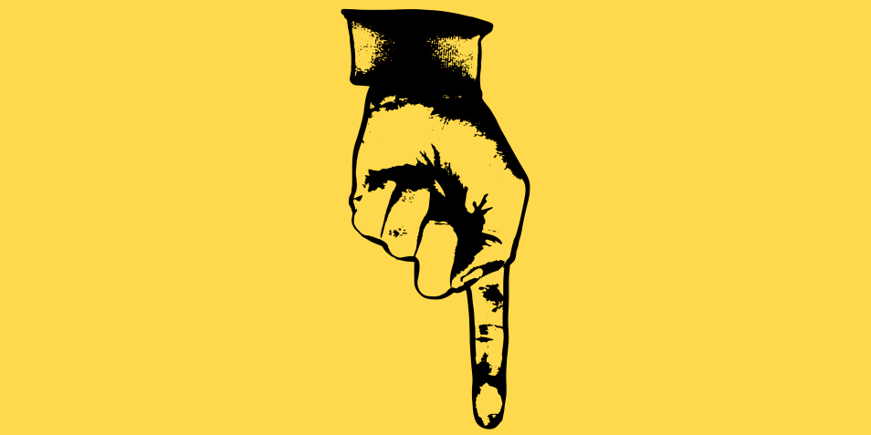 Illustration som föreställer en hand vars pekfinger pekar 