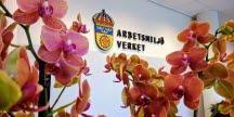 Bild från receptionen på Arbetsmiljöverkets lokaler på Lindhagensgatan 133 i Stockholm