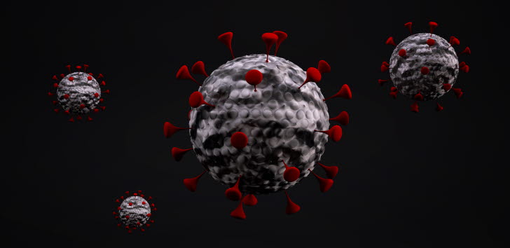 Image depicting a vector drawing of a coronavirus.