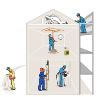 Bild från vår interaktiva utbildning om bygg- och anläggningsarbete